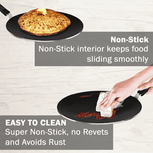 Pigeon by Stovekraft Aluminium Non-Stick 4mm Concave Tawa | 26cm | Black