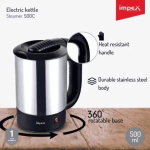 IMPEX STEAMER 500C Electric Kettle | 0.5 L | Silver