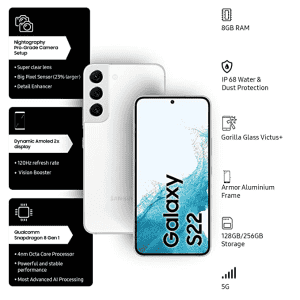 Samsung Galaxy S22 5G | 256GB/8GB RAM | Phantom White