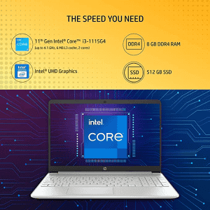 HP 15s 11th Gen Inel Core i3 1-115G4 8GB RAM/512GB SSD | 15s-fq2673TU |15.6-inch