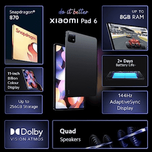 Xiaomi Pad 6 Wi-Fi Android Tablet | 8GB / 256GB | Graphite Grey