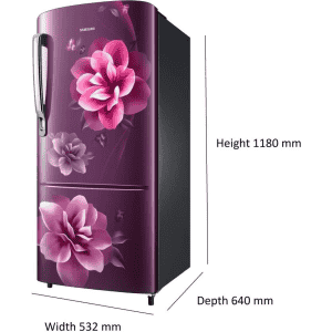 SAMSUNG 183 L Direct Cool Single Door 3 Star Refrigerator  | Camellia Purple | RR20C1723CR/HL