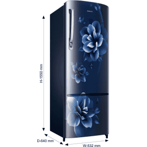 SAMSUNG 246 L Frost Free Single Door 3 Star Refrigerator  | Camellia Blue |  RR26C3753CU/HL