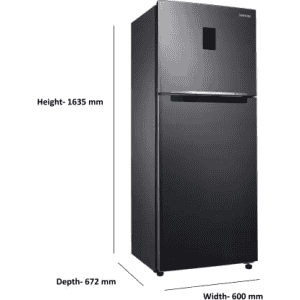 SAMSUNG Frost Free Double Door Convertible Refrigerator | 301 L | 3 Star |  Luxe Black | RT34C4523BX/HL