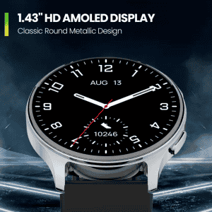 AMAZFIT POP 3R Smart Watch | 1.43" | Black Premium Strap