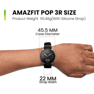 AMAZFIT POP 3R Smart Watch | 1.43" | Black Premium Strap
