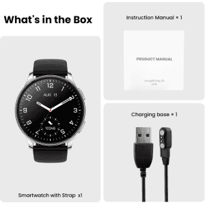 AMAZFIT POP 3R Smart Watch | 1.43" | Black Premium Strap