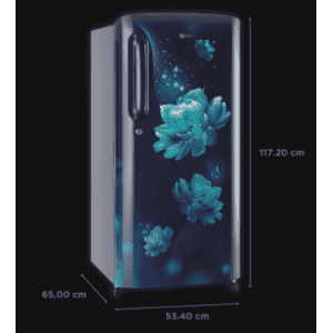 LG 190 L Direct Cool Single Door 3 Star Refrigerator with Base Drawer | GL-B201ABCD | Blue Quartz