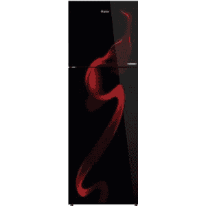 Haier Frost Free Double Door Refrigerator | 240 L | 2 Star | Spiral Black Glass | HRF-2902CSG-P