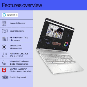 HP Laptop | fr4001TU | 15, 11th Gen Intel Core i5-1155G7 | 15.6-inch | FHD/16GB DDR4/512GB SSD/Intel Iris Xᵉ Graphics/Backlit KB | Silver