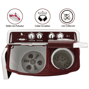 LG | P7010RRAZ | Semi-Automatic Top Loading Washing Machine | 7 kg 5 Star | Burgundy