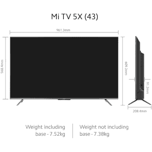 Mi 5X |  108 cm (43 Inch ) | Ultra HD (4K) LED Smart Android TV  | Metallic Grey