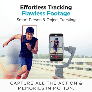 Qubo Handheld Gimbal from Hero Group | 3-Axis Smartphone Stabilizer with Attachable Tripod | Grey