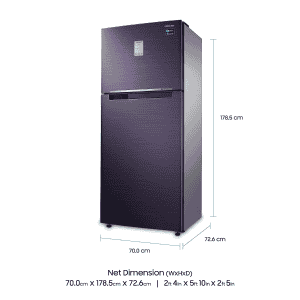 SAMSUNG 465 L Frost Free Double Door 2 Star Convertible Refrigerator | RT47B6238UT/TL | Pebble Blue