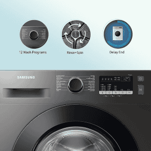 Samsung  Fully-Automatic Front Load Washing Machine | WW80T4040CX1TL | 8 kg | 5 Star | Inox