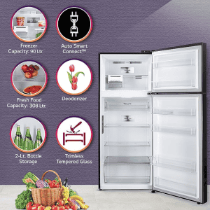 LG Double Door Refrigerator | GL-T422VESX  | 423 L/3 Star | Ebony Sheen