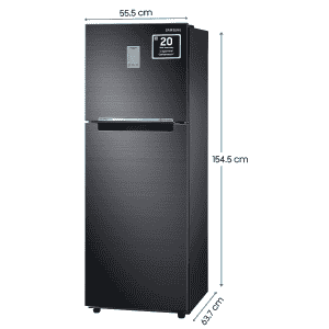 Samsung Digital Inverter Frost-Free Double Door Refrigerator | 236L | 3 Star | Convertible 3 In 1 | Luxe Black | RT28C3733BX/HL