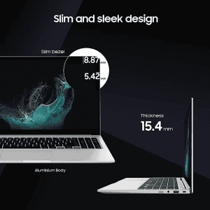 Samsung Galaxy Book2 NP750  FHD T&L Laptop | NP750XED-KC2IN | Intel 12th Gen core i7 | 16 GB/512 GB/Win 11/MSO 21/Backlit Keyboard/Fingerprint Reader | Silver | NP750XED-KC2IN