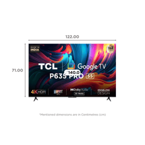 TCL 55P635 Pro | 139 cm (55 inch) | 4K Ultra HD LED Android TV with Google Assistant | Black