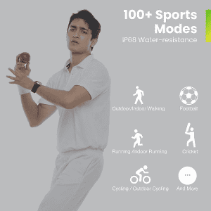 Amazfit Pop 3S Smart Watch | 1.96 | AMOLED Display | Bluetooth Calling | SpO2 | Black