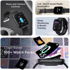 boAt Wave Play | Vivid Smartwatch | 1.69” | Active Black Strap
