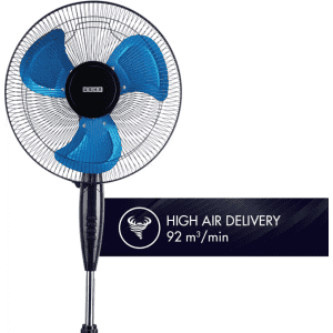 USHA Colossus Ultra High Speed 3 Blade Pedestal Fan | 400 mm | Blue