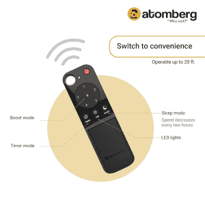 Atomberg Renesa + Ceiling Fan | 1200 mm | BLDC Ceiling Fan with Remote Control & LED Indicators | Golden Oak