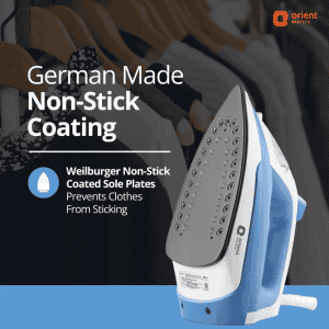 Orient Electric Fabrifeel Steam Iron | 1600 W  | White, Blue