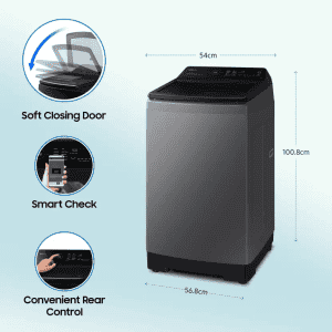 SAMSUNG Fully Automatic Top Load Washing Machine | 9 kg | Grey | WA90BG4582BDTL