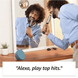amazon Echo Pop Bluetooth Speaker | Built in Alexa | Smart Wi Fi Speaker | Balanced Bass | Black