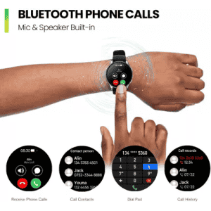 AMAZFIT POP 3R Smart Watch with AMOLED Display | BT Calling and AI Voice Assistance Smartwatch | Silver Black Premium Strap