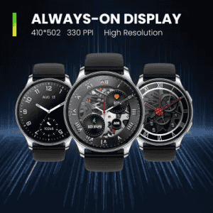 AMAZFIT POP 3R Smart Watch with AMOLED Display | BT Calling and AI Voice Assistance Smartwatch | Silver Black Premium Strap