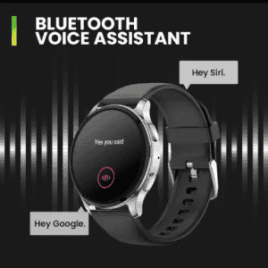 AMAZFIT POP 3R Smart Watch with AMOLED Display | BT Calling and AI Voice Assistance Smartwatch | Silver Black Premium Strap