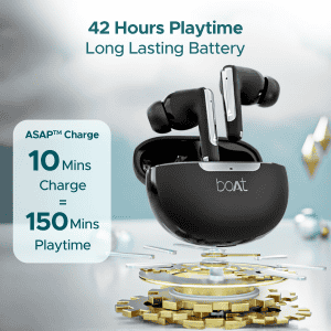 boAt  Airdopes 141 ANC TWS Earbuds with 32 dB ANC | IPX5 | Gunmetal Black