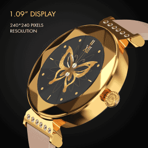 FIRE-BOLTT Emerald Smartwatch with Bluetooth Calling | HD Display | IP68 Water Resistant | Rose Gold Strap