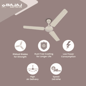 BAJAJ EDGE 1200 mm Bianco CF 1200 mm 3 Blade Ceiling Fan | Bianco