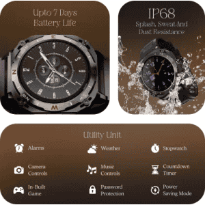 boAt Enigma X500 Bluetooth Calling Smartwatch | AMOLED Display | IP68 Sweat Resistant | Jet Black Strap