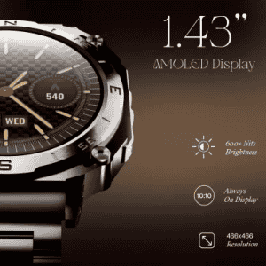 boAt Enigma X500 Smartwatch with Bluetooth Calling | AMOLED Display | IP68 Sweat Resistant | Classic Silver