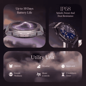 boAt Enigma X600 Smartwatch with Bluetooth Calling | AMOLED Display | IP68 Water Resistant | Jet Black Strap
