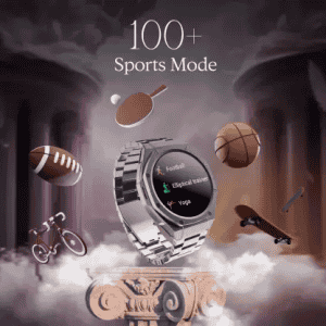 boAt Enigma X600 Smartwatch with Bluetooth Calling | AMOLED Display | IP68 Water Resistant | Classic Silver Strap