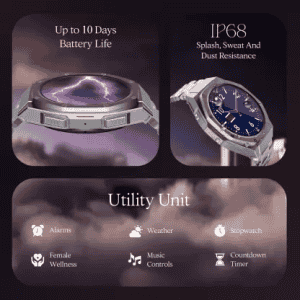 boAt Enigma X600 Smartwatch with Bluetooth Calling | AMOLED Display | IP68 Water Resistant | Classic Silver Strap