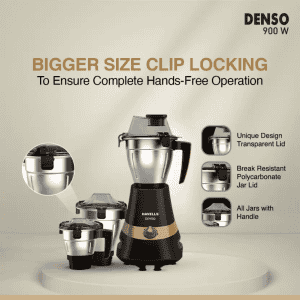 HAVELLS GHFMGEDK090 Denso 900 W Mixer Grinder | 3 Jars