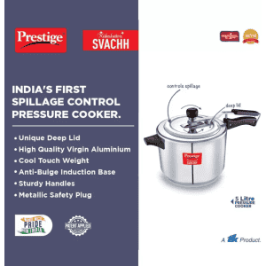 Prestige Svachh Nakshatra Plus Induction Bottom Pressure Cooker | 5 L | Aluminium | 10734