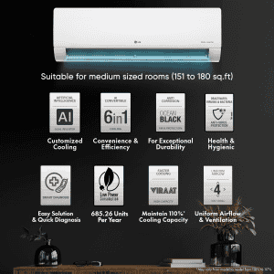 LG 1.5 Ton 5 Star | RS-Q19CNZE|  Inverter Split AC |  White
