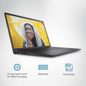 DELL/Inspiron Intel Core i5/11th Gen 1135G7/(8 GB/512 GB SSD/Windows 11 Home)/Inspiron 3511/Thin and Light Laptop/(15.6 inch, Carbon Black, 1.8 kg, With MS Office)