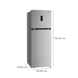 LG 343 L Frost Free Double Door 3 Star Convertible Refrigerator | Shiny Steel, GL-T382TPZX|