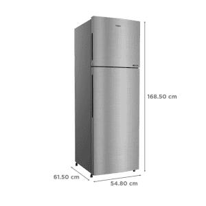 Haier 268 Litres 2 Star Frost Free Double Door Convertible Refrigerator with Turbo Icing | HRF-3182BIS-P | Inox Steel