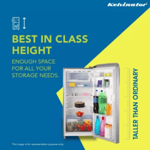 Kelvinator  Direct Cool Single Door Refrigerator  | 3 Star | INOX KRD-I210ECPHGS | 201 L