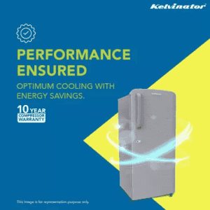 Kelvinator  Direct Cool Single Door Refrigerator  | 3 Star | INOX KRD-I210ECPHGS | 201 L