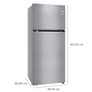 LG 408 Litres 2 Star|  GL-S412SPZY.EPZZEBN|  Frost Free Double Door Convertible Refrigerator  | Shiny Steel